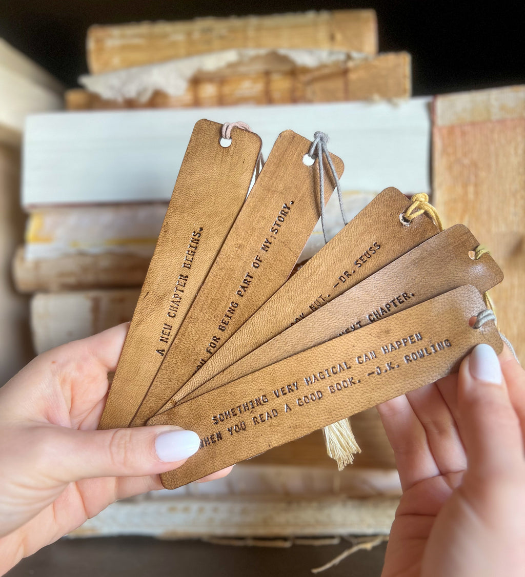 A Well-Read Woman Leather Bookmark