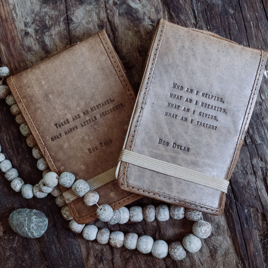***There Are No Mistakes Mini Signature Leather Journal - Maple