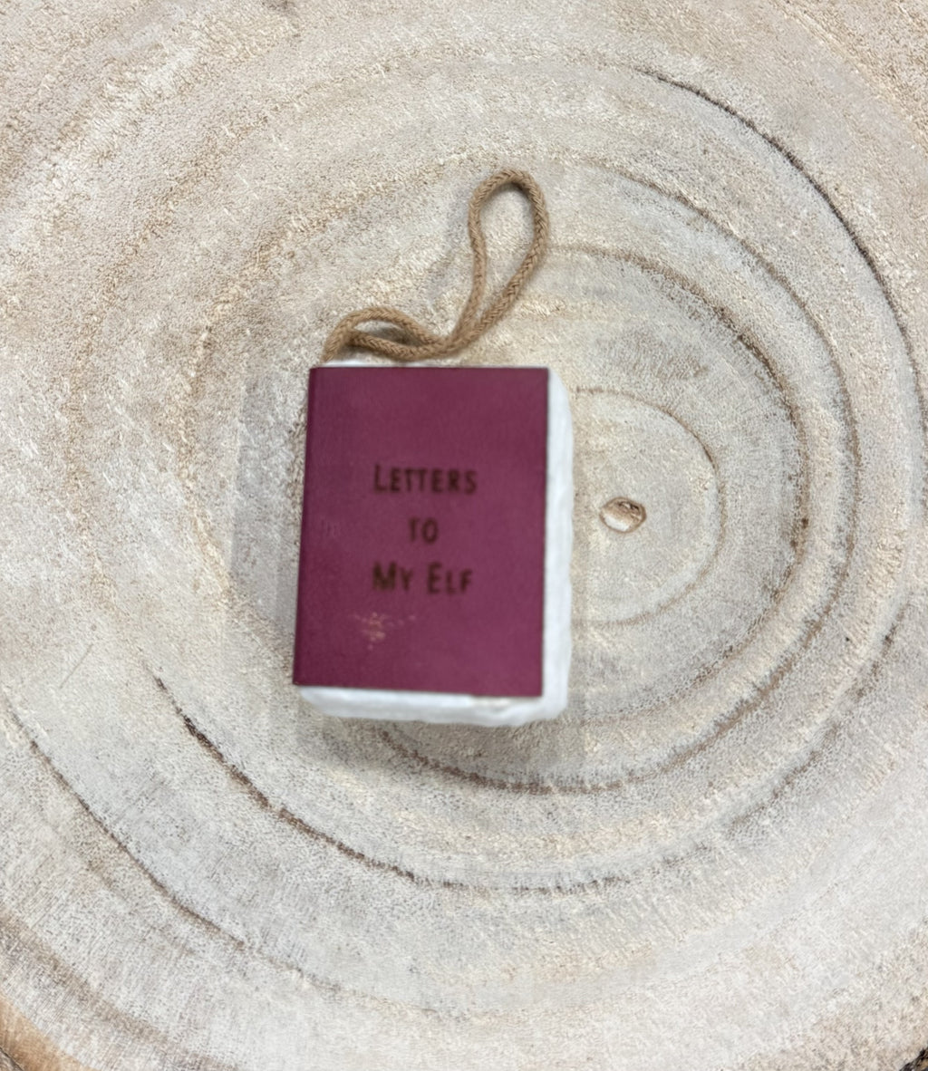Letters To My Elf Little Book Ornament - Red