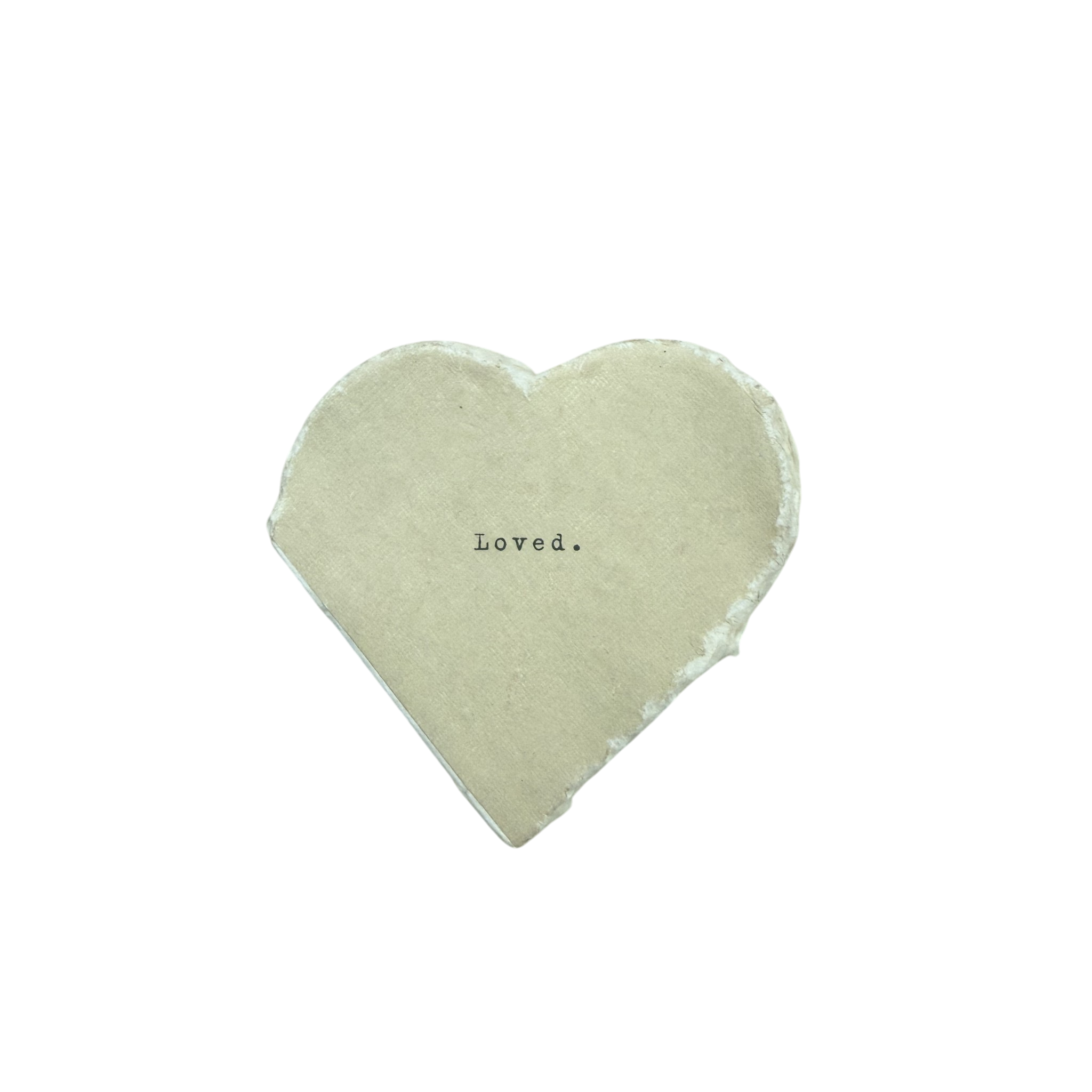 Loved Mini Deckled Edge Heart Book - Cream