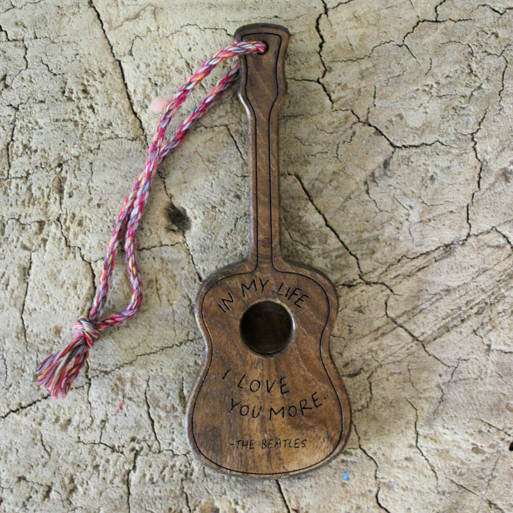 In my life I love you more (The Beatles) Wooden Guitar - 2"x5"