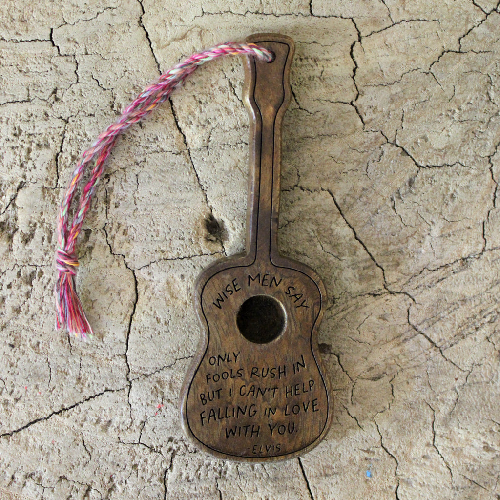 Wise men say (Elvis) Wooden Guitar - 2"x5"