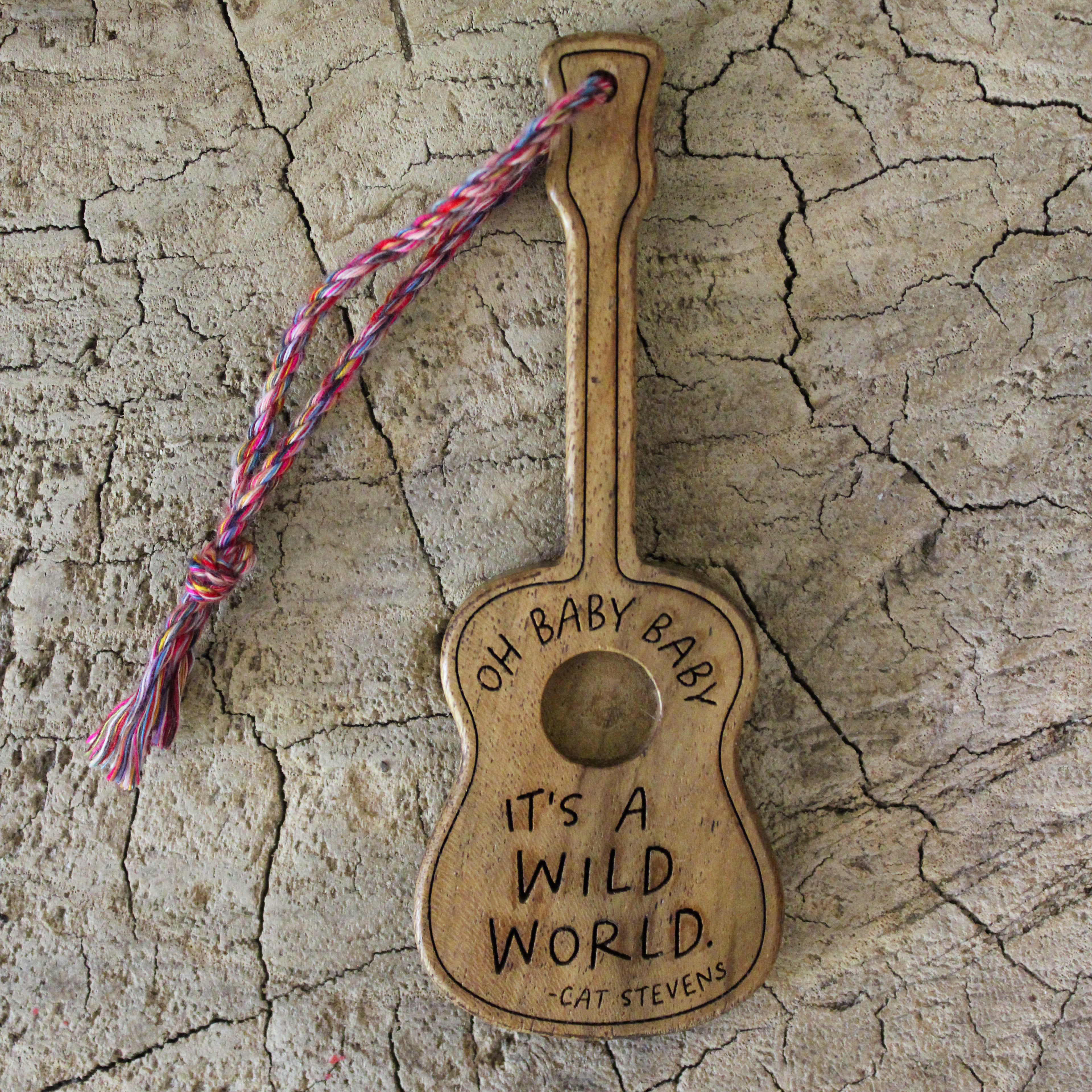 Oh Baby Baby It's A Wild World Wooden Acoustic Guitar