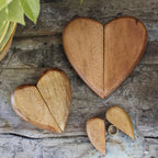 Wooden Heart Shape Magnetic Ring Box - 7in