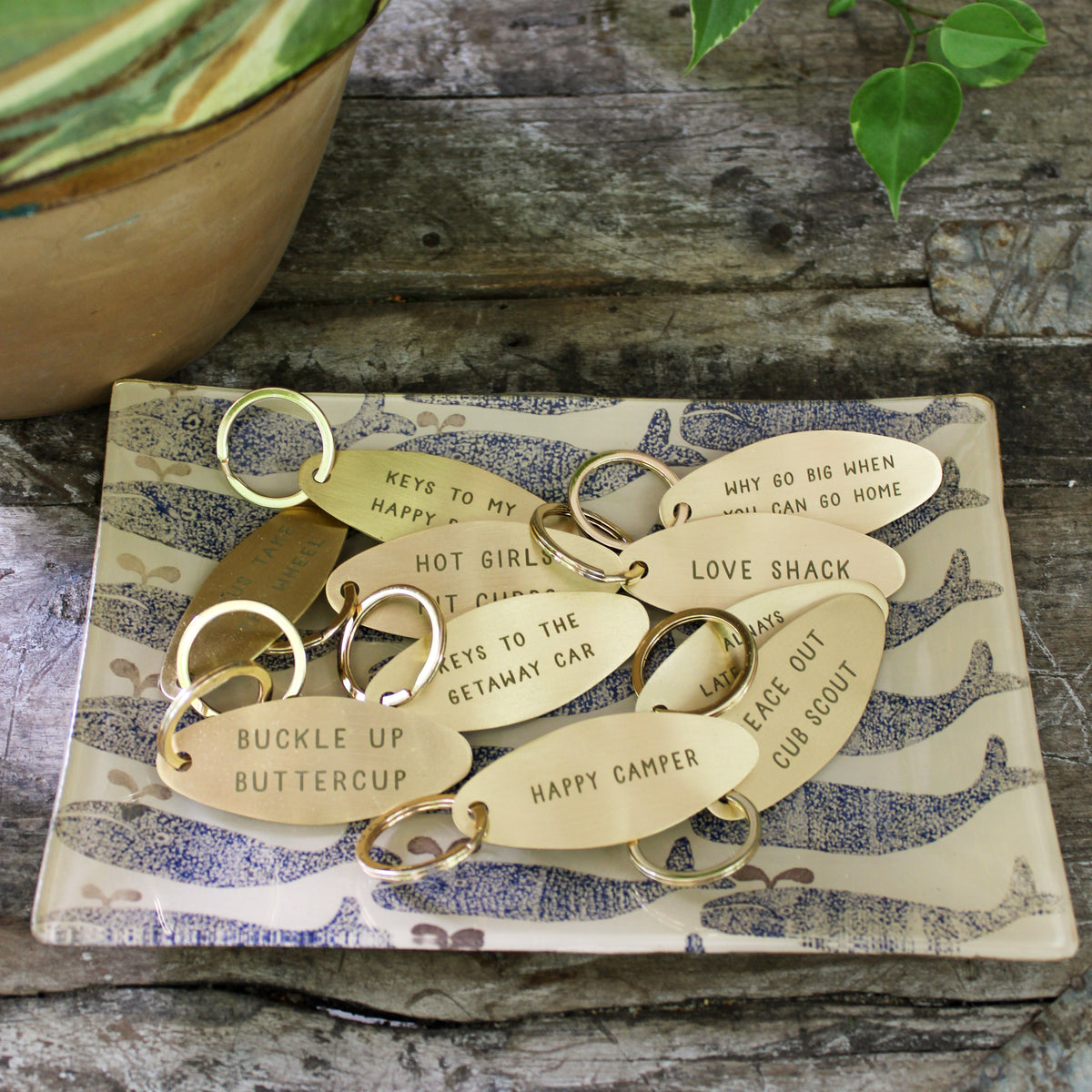 Brass Hotel Keychains