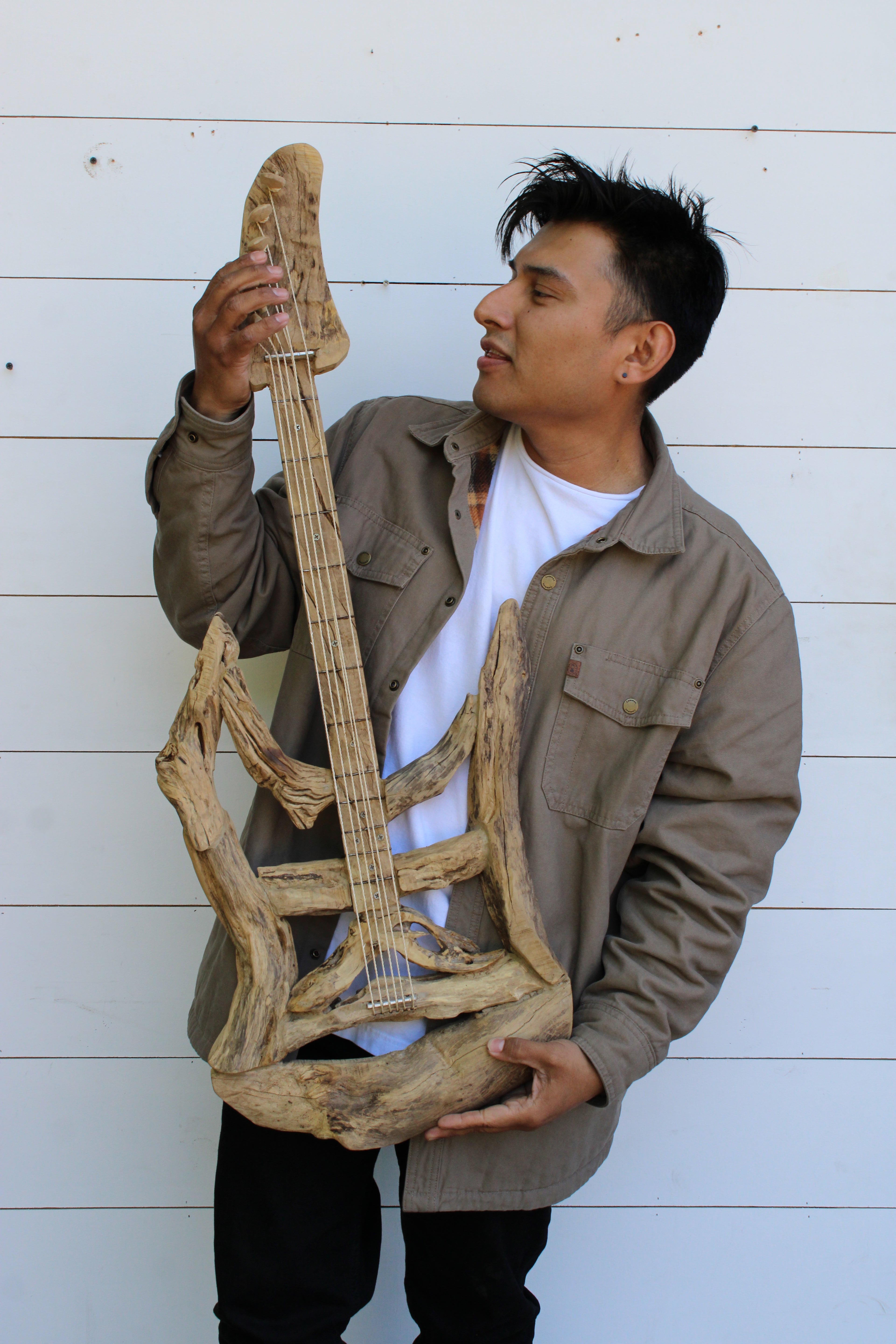 Guitar with Strings Driftwood