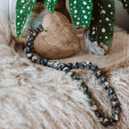 ***Small Heart Antiqued Wood Bead Strand