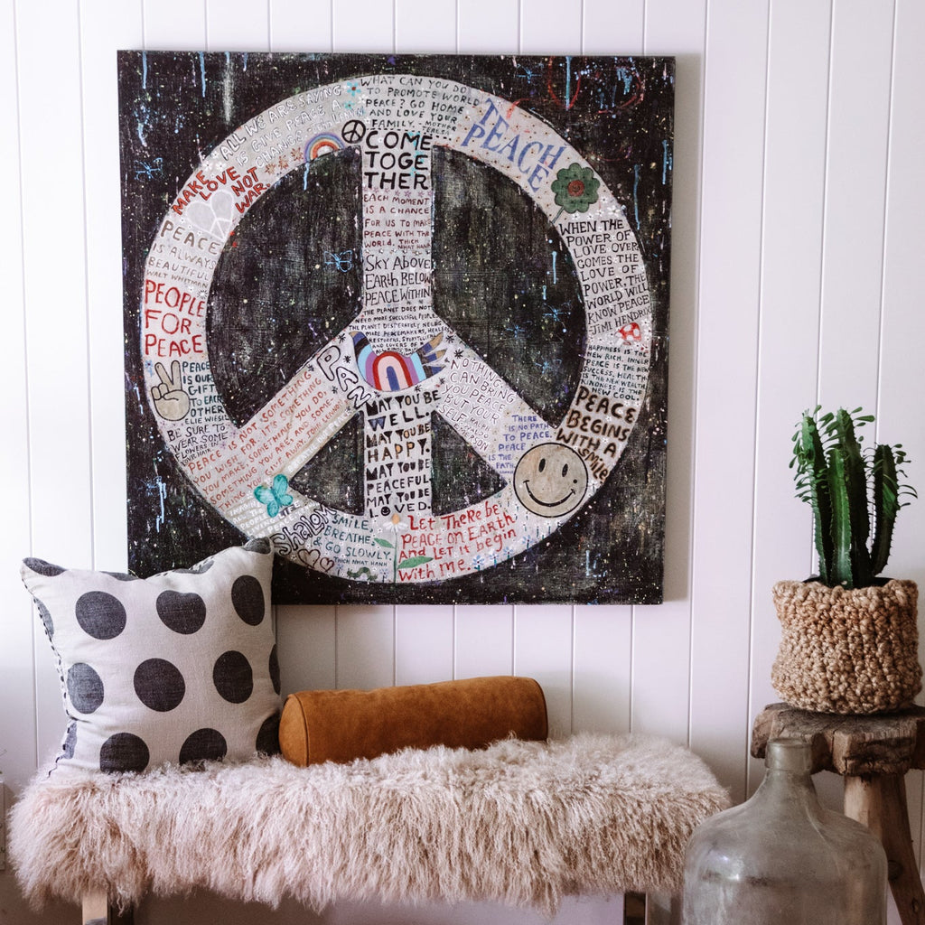 Choose Peace Art Print in Black - Gallery Wrap