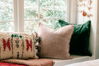 ***Elephant Velvet Pillow With Poms 22x22