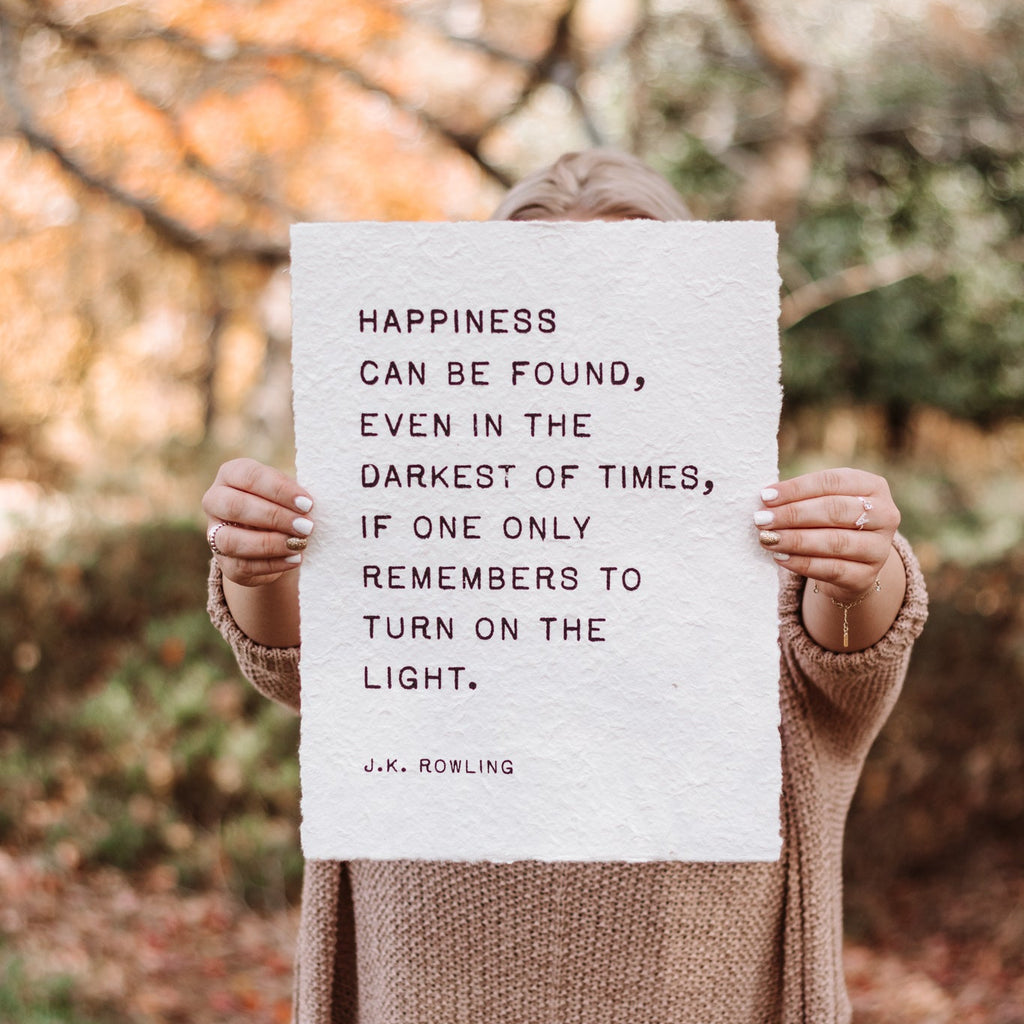 Happiness Can Be Found Handmade Paper Print - 12x16