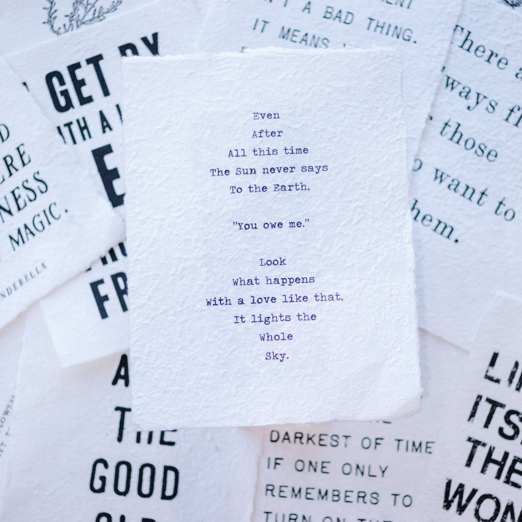 ***Even After All This Time Handmade Paper Print - 12x16