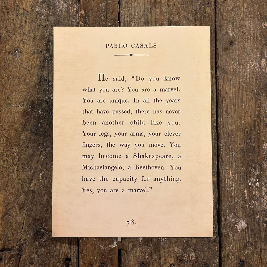 Pablo Casals Art Poster In Cream - 12x16