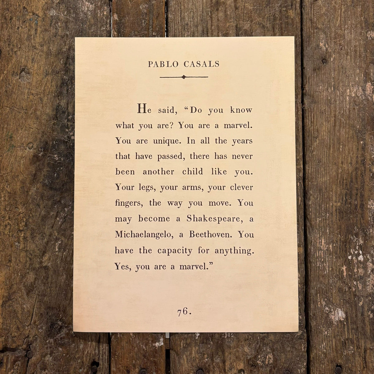Pablo Casals Art Poster In Cream - 12x16