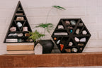 ***Wooden Triangle Shelf with Crystals - 15" x 12" x 2"