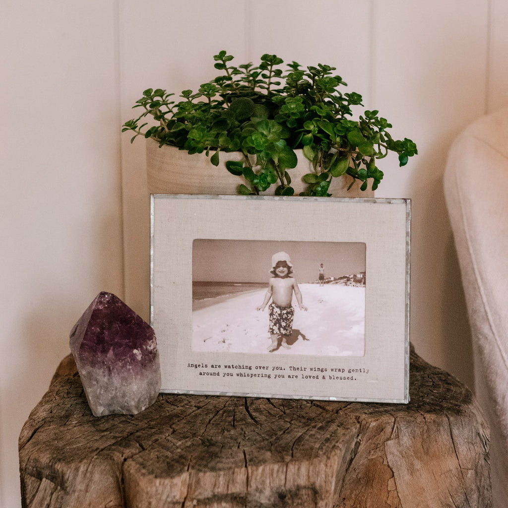 Angels Are Watching Zinc Linen Frame 6x4