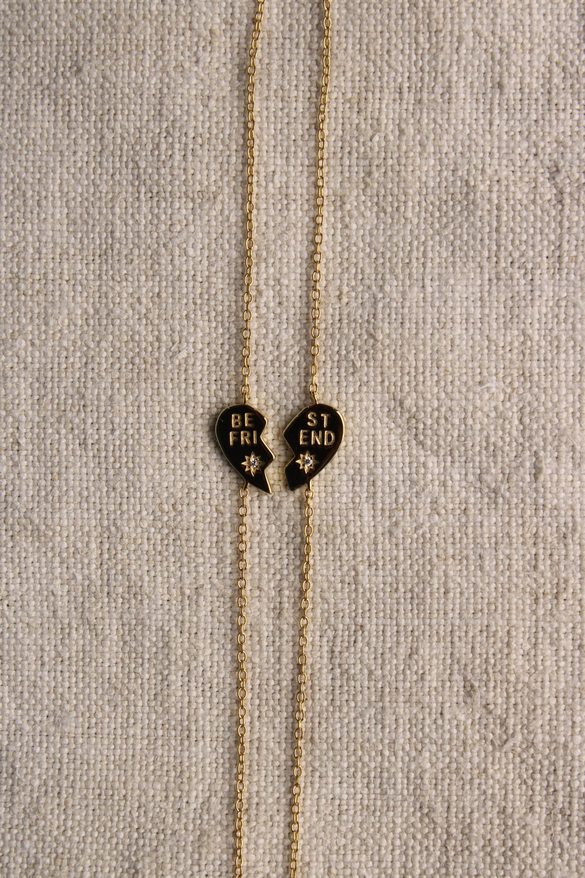 14K Gold Plated "Best Friend" Heart Bracelet Set