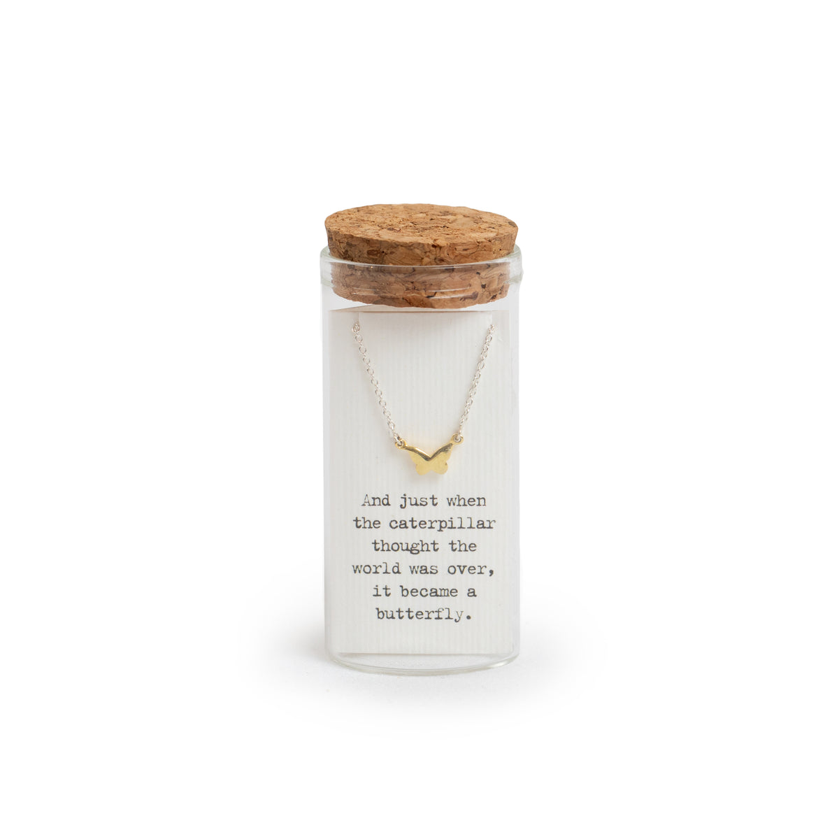 Message in a Bottle Necklace Collection - Gold Butterfly