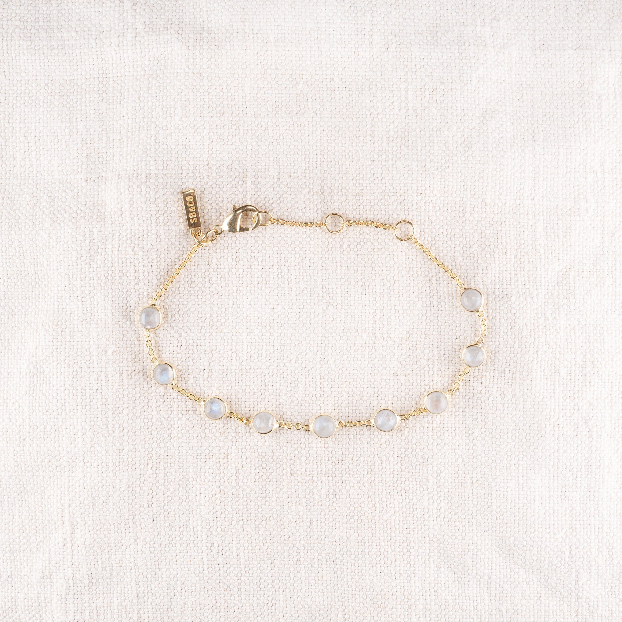Rainbow Moonstone Chain Bracelet