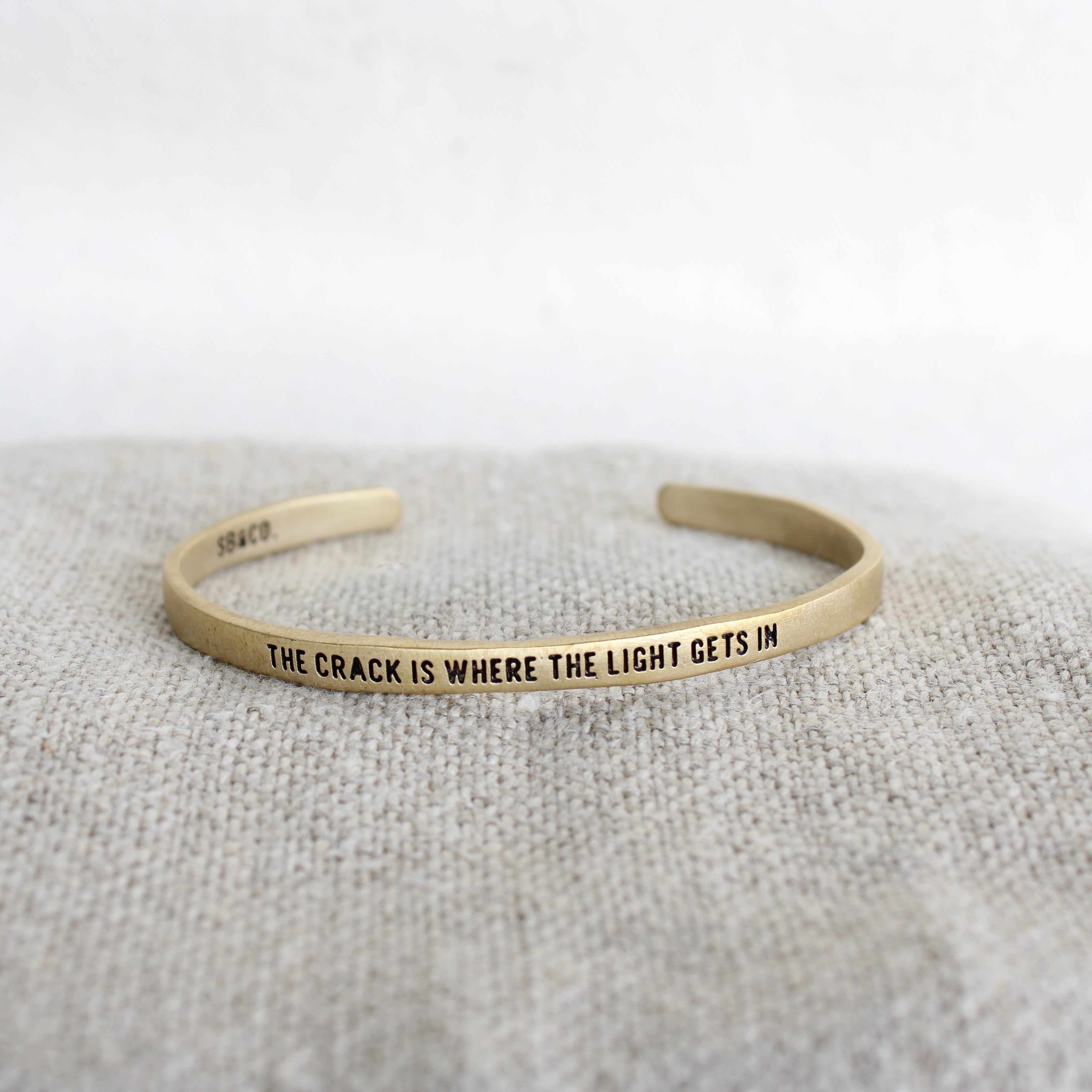Brass Cuff - The Crack is where the light gets in