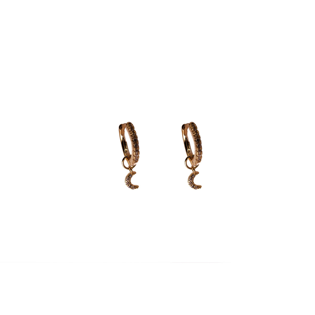 Gold Plated  Crescent Moon Huggie Earrings