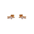 Tiny Arrow Heart Gold Stud Earrings