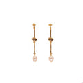 ***Star Stud Pearl Dangle Earrings