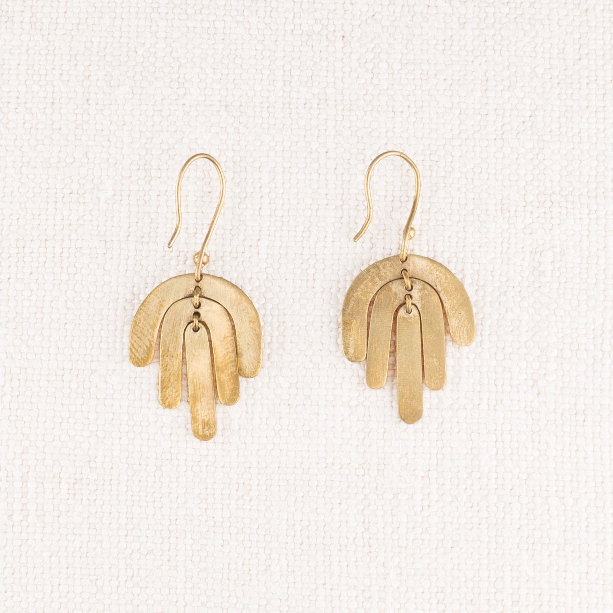 Brass Rainbow Dangle Earrings