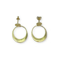 Brass Crescent Hoop Earrings
