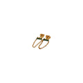 Triple CZ Emerald Stone Chain Drop Stud