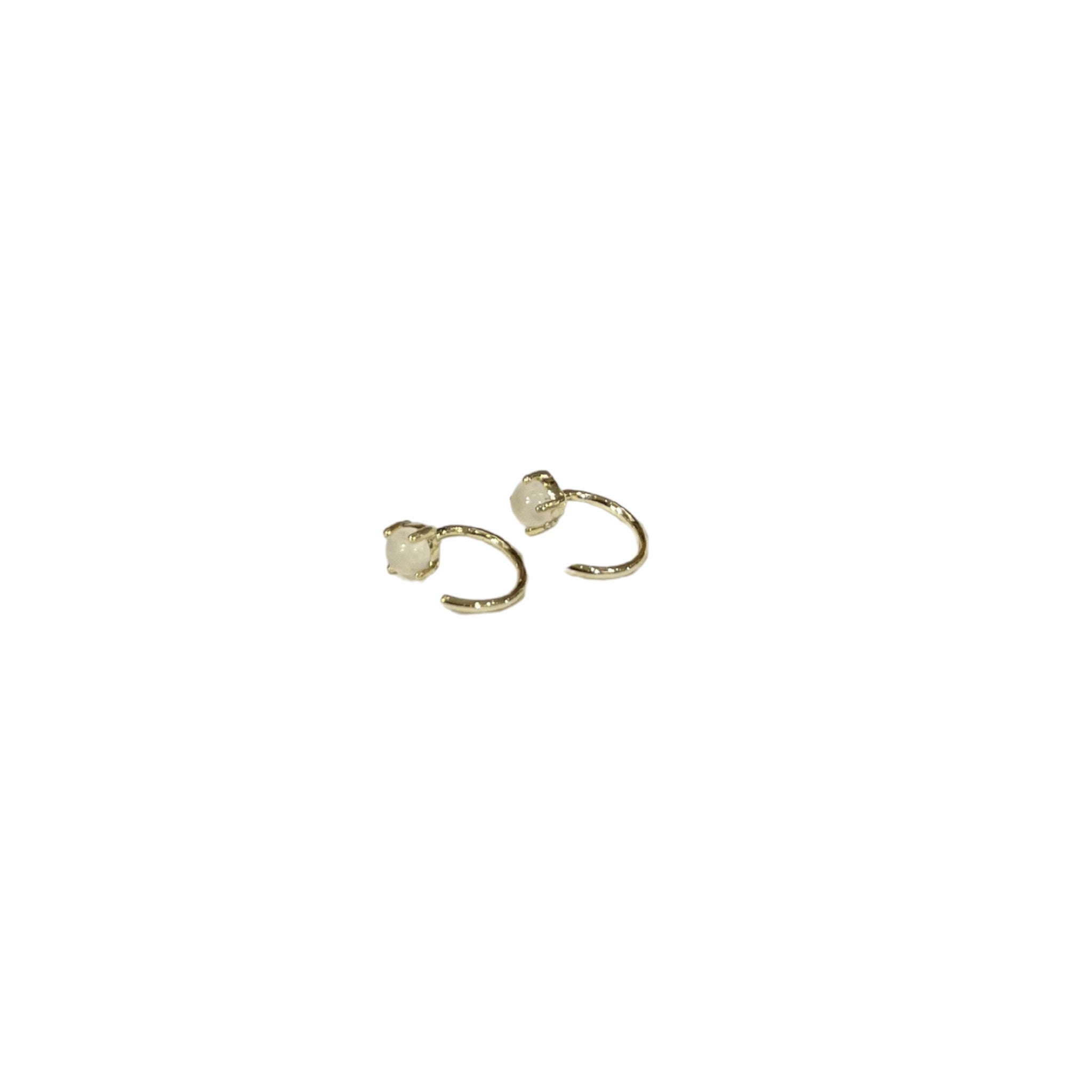 Moonstone Huggie Earrings