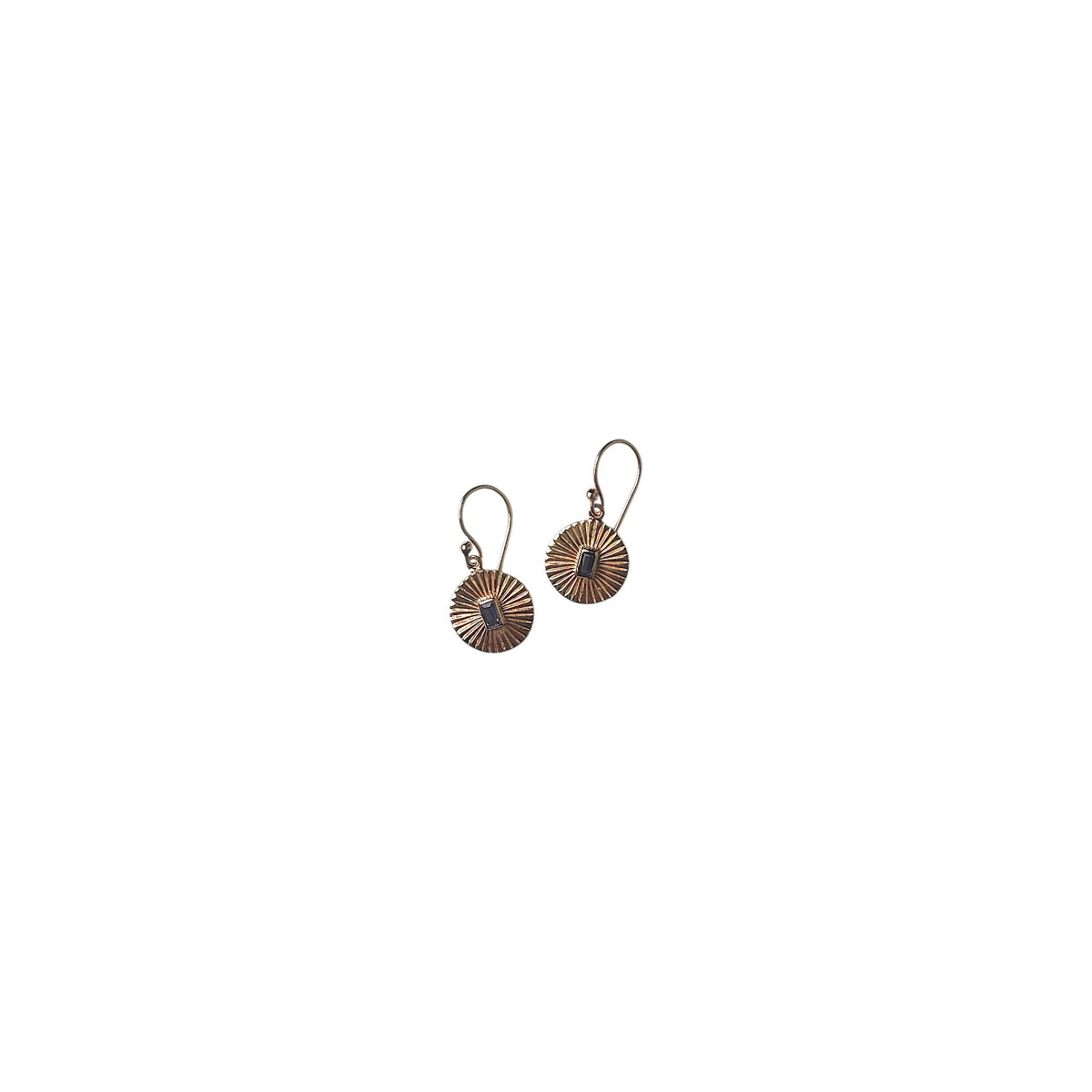Sunburst Medallion Iolite Earrings