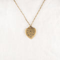 Brass Heart with Cz Stones Necklace