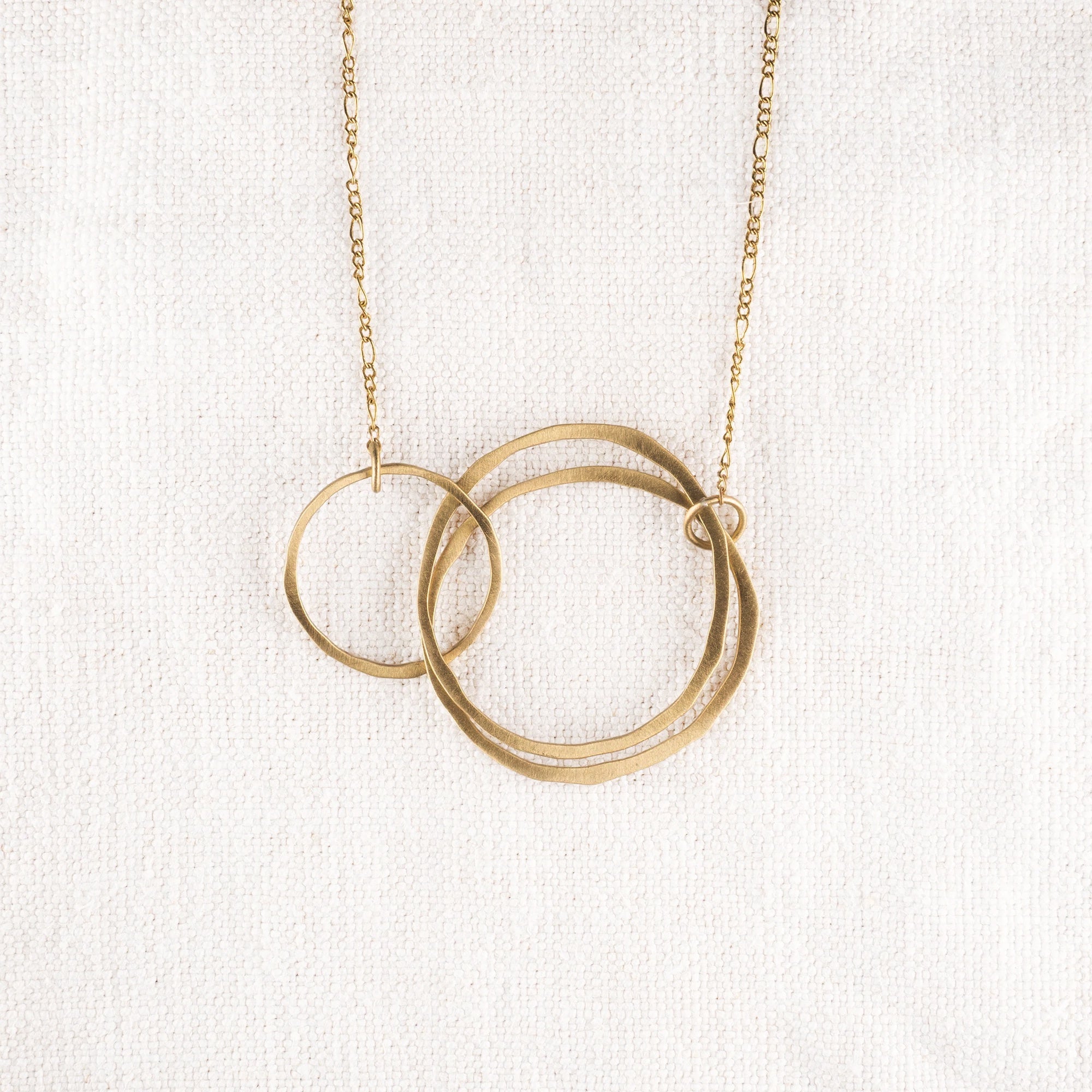 Brass Circle Link Necklace
