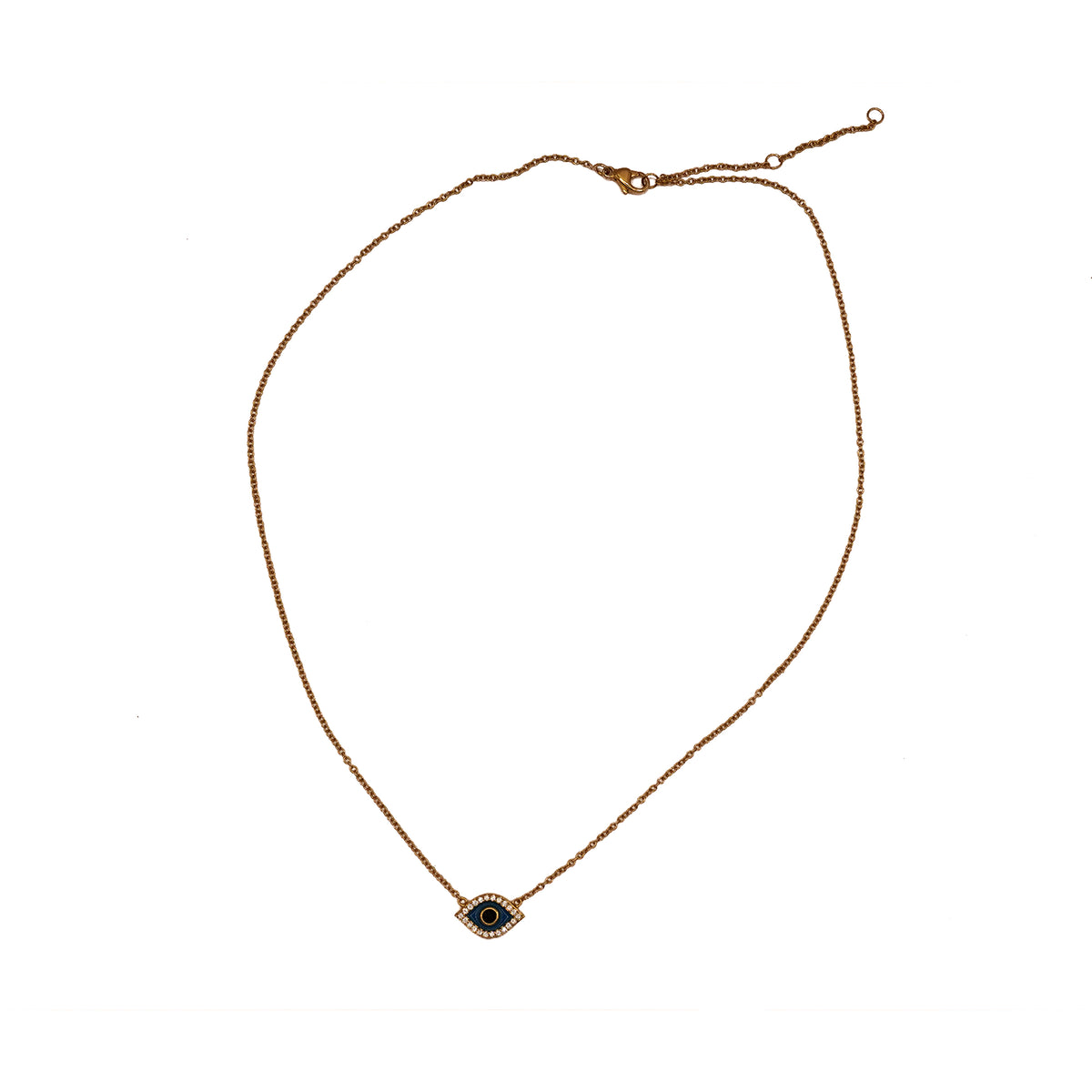***Gold Plated Blue Evil Eye Necklace