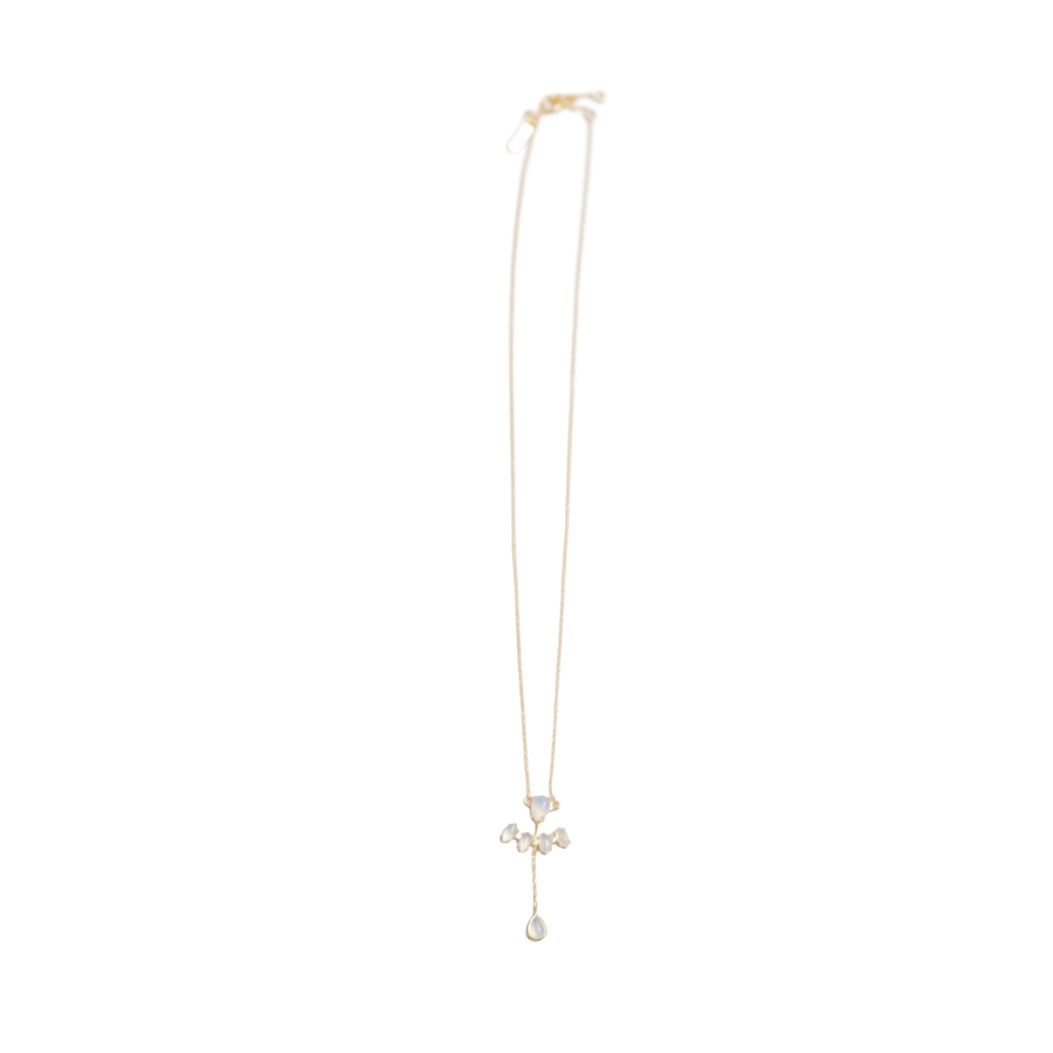 Moonstone Teardrop Dangle Necklace