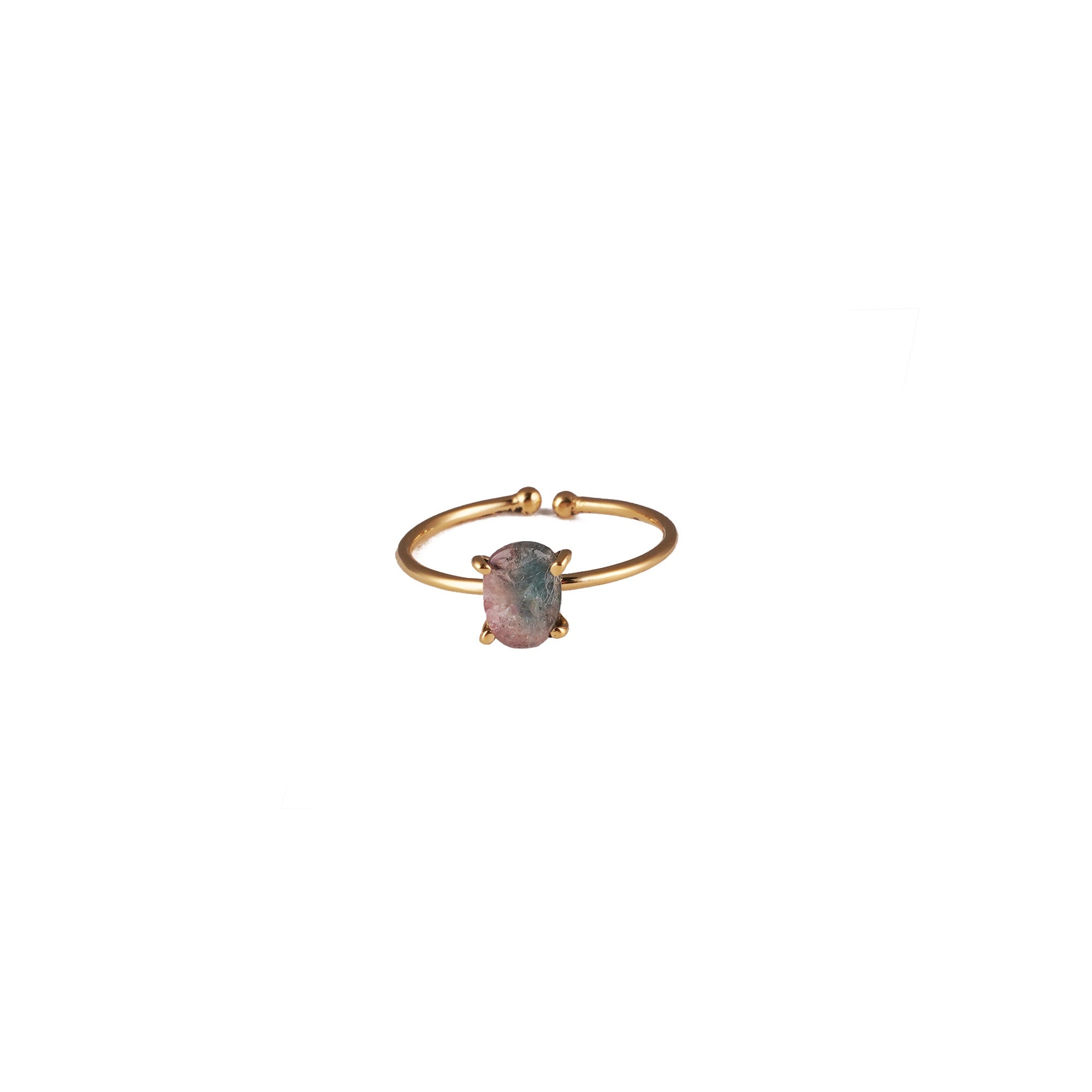 Adjustable Small Round Prong Setting Tourmaline Ring