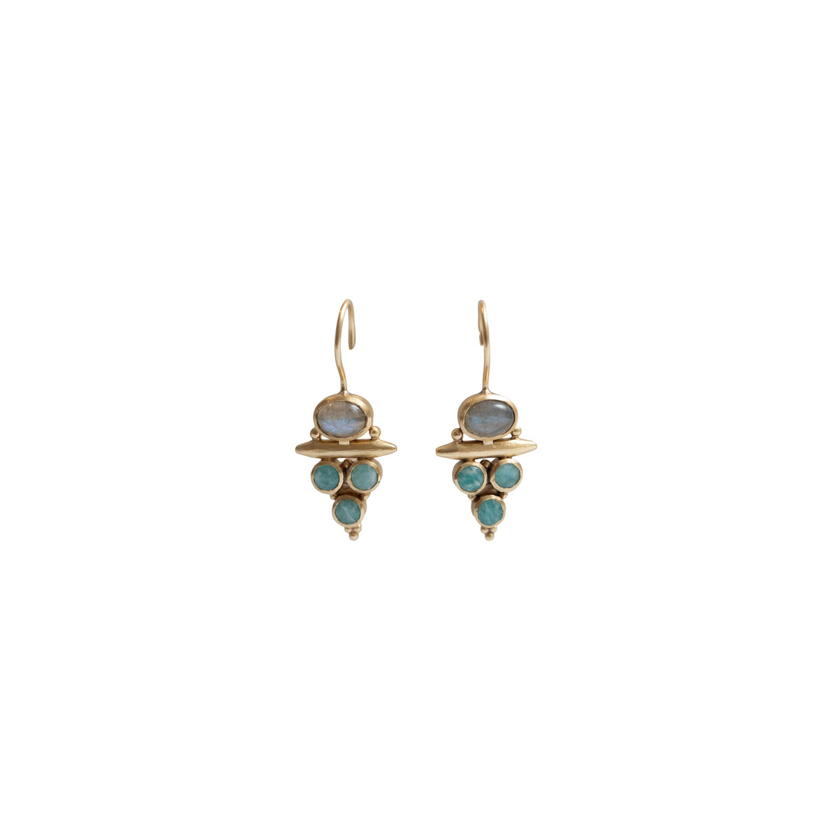 Amazonite & Labradorite Drop Earrings