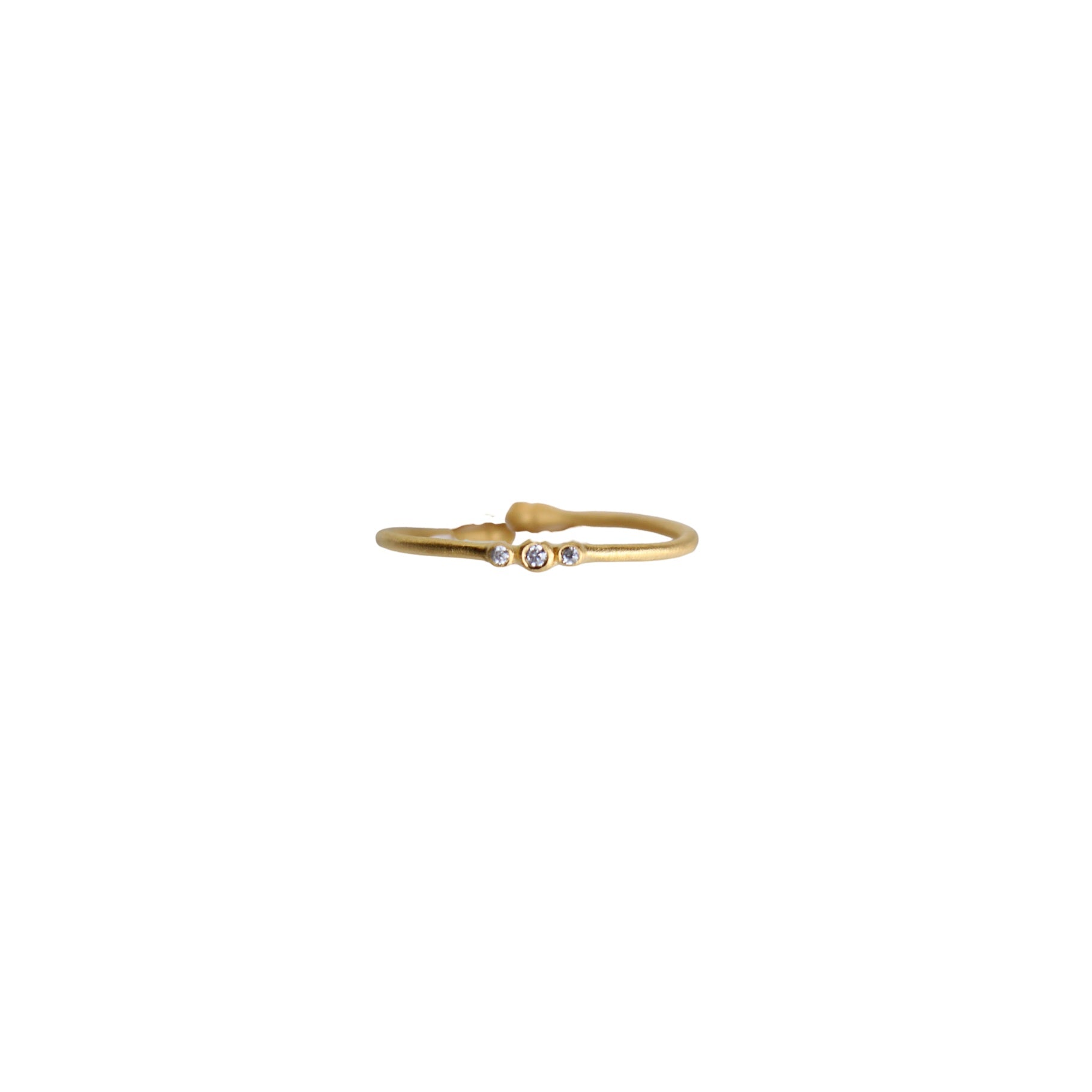 Dainty 3 white CZ Adjustable Ring