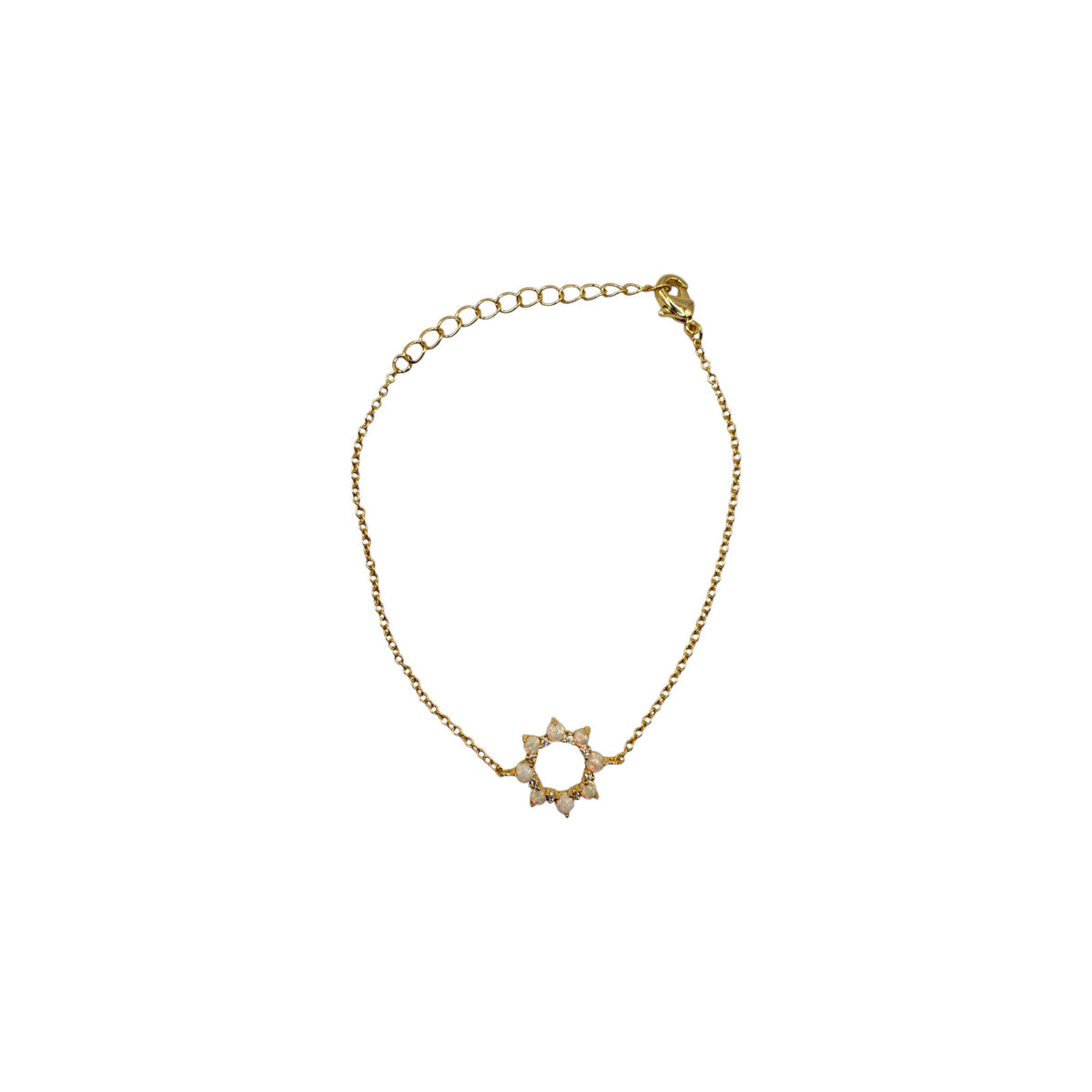 White Opal Circle Sun Bracelet