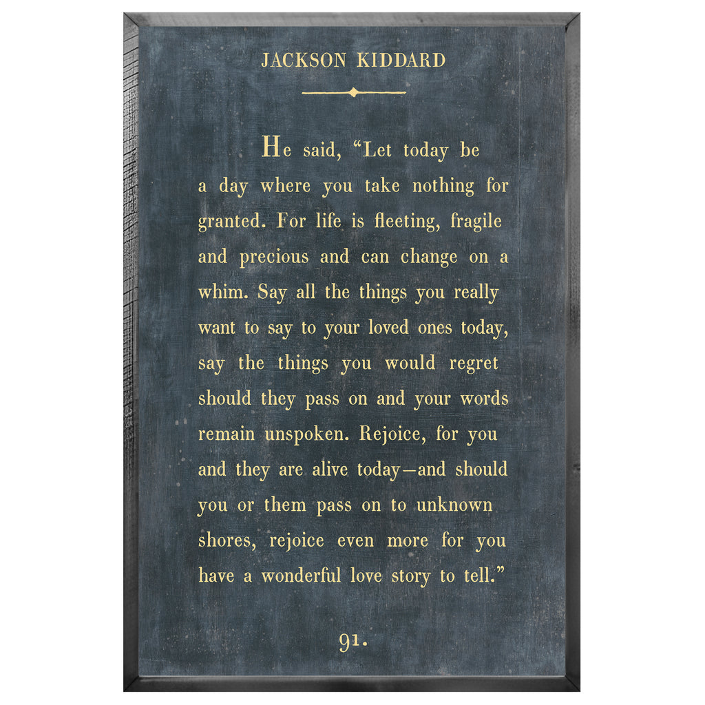 Jackson Kiddard Art Print (Grey Wood)