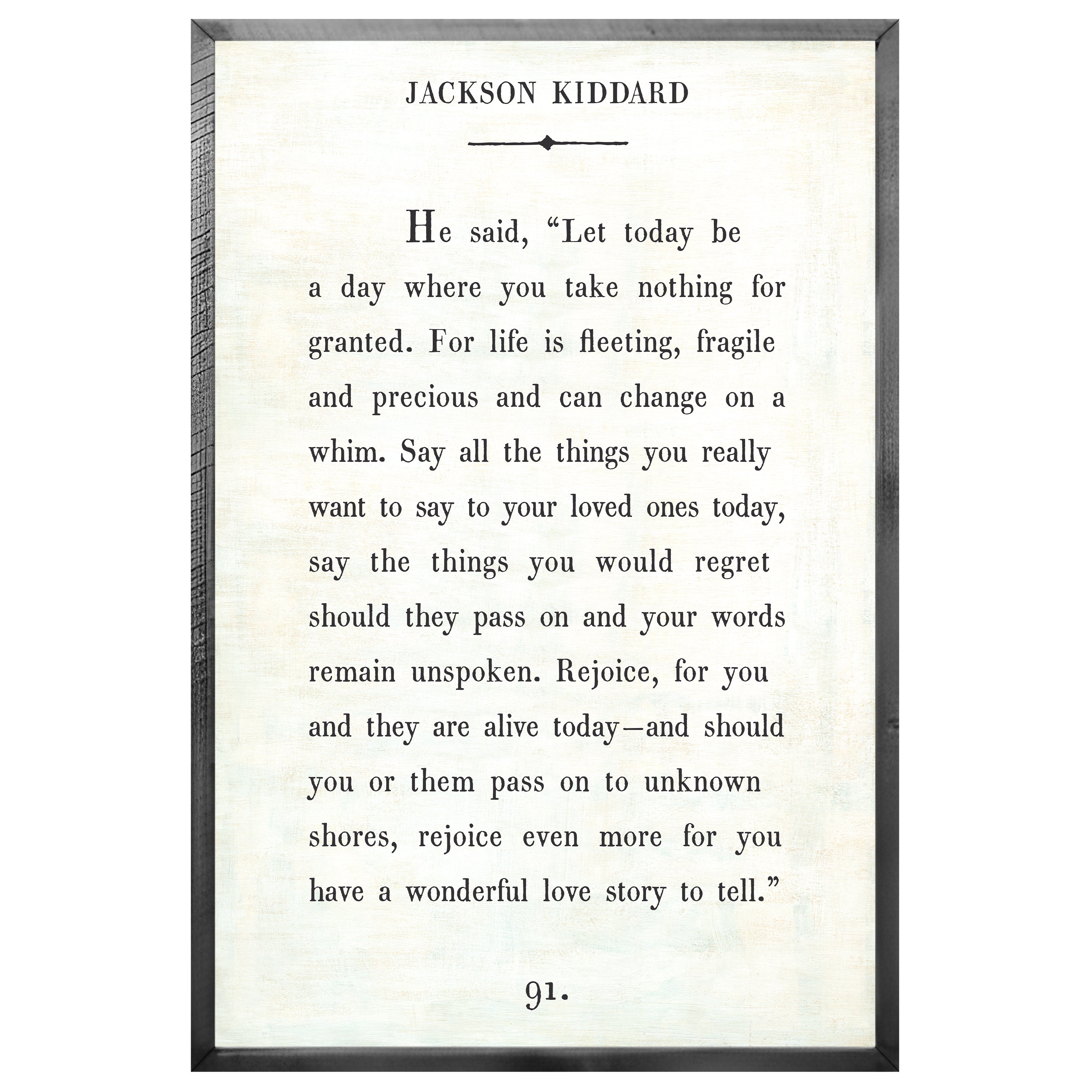 Jackson Kiddard Art Print (Grey Wood)