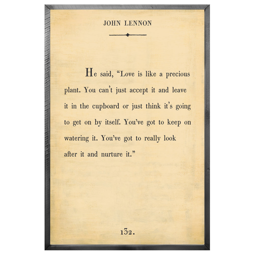 John Lennon - Book Collection (Grey Wood) - Art Print