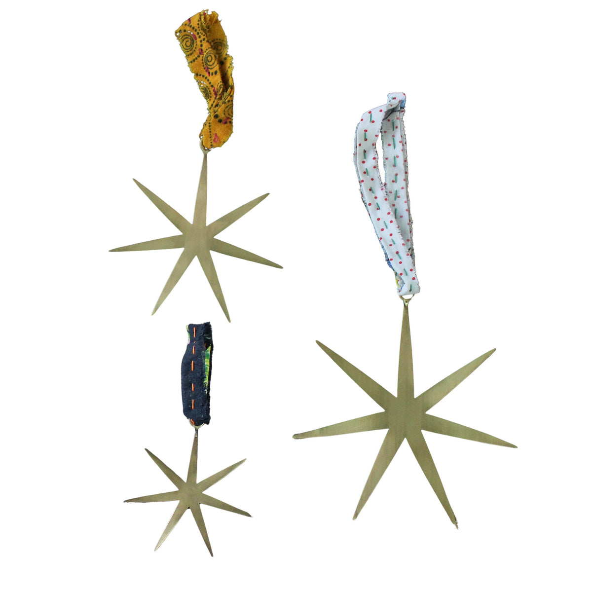 Radiant Star Brass Ornaments- Set of 12