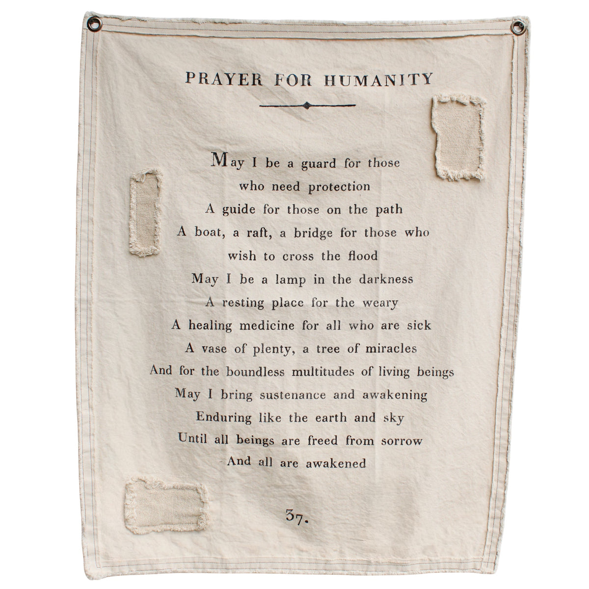 Prayer For Humanity Canvas Wall Tarp - 31.5x40