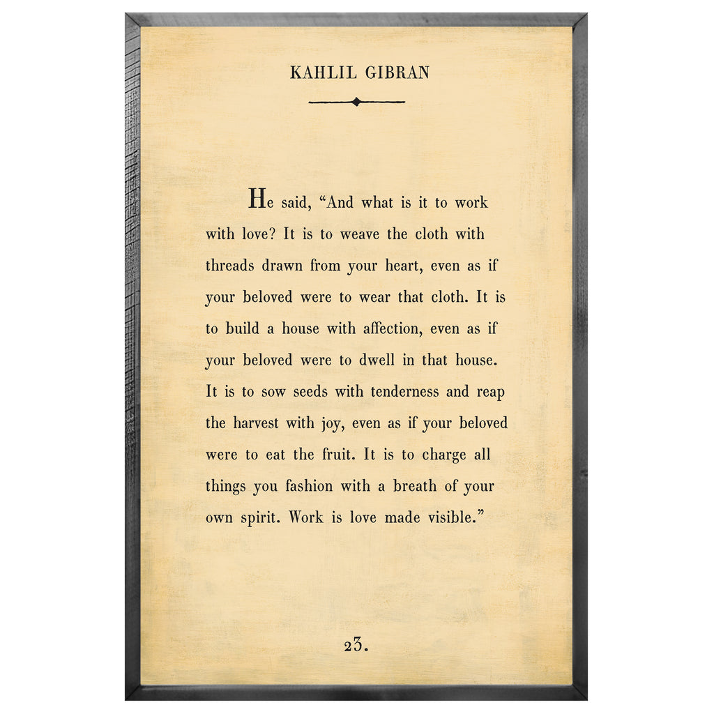 Kahlil Gibran - Book Collection (Grey Wood) - Art Print