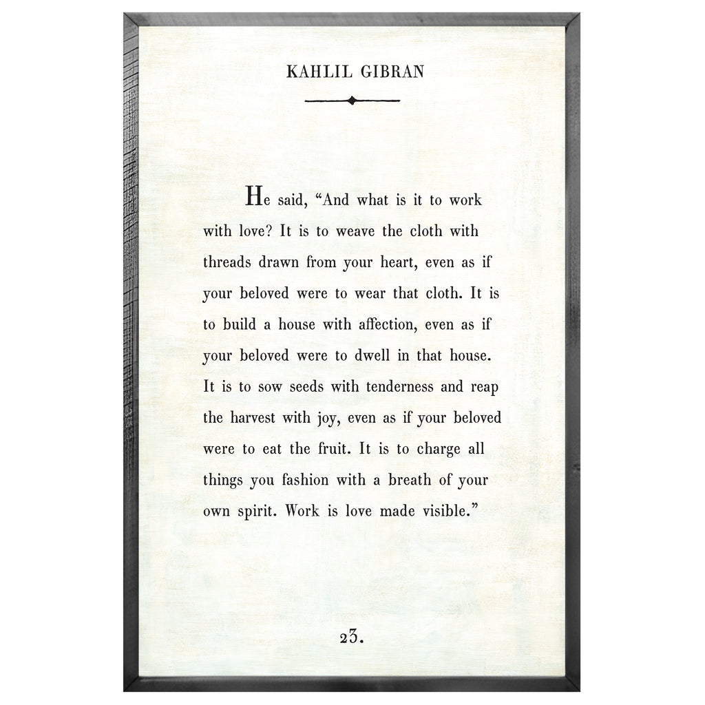 Kahlil Gibran - Book Collection (Grey Wood) - Art Print