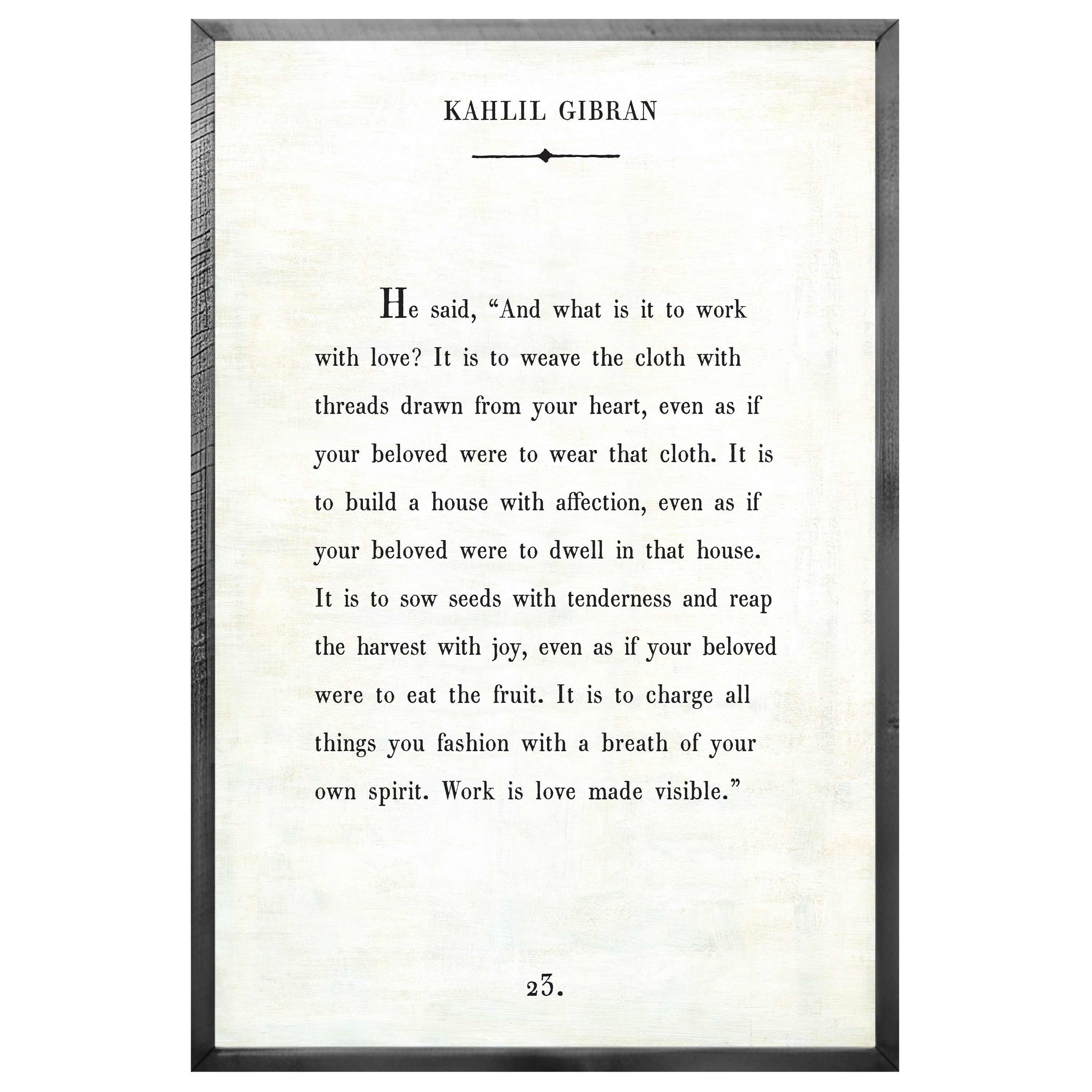 Kahlil Gibran - Book Collection (Grey Wood) - Art Print