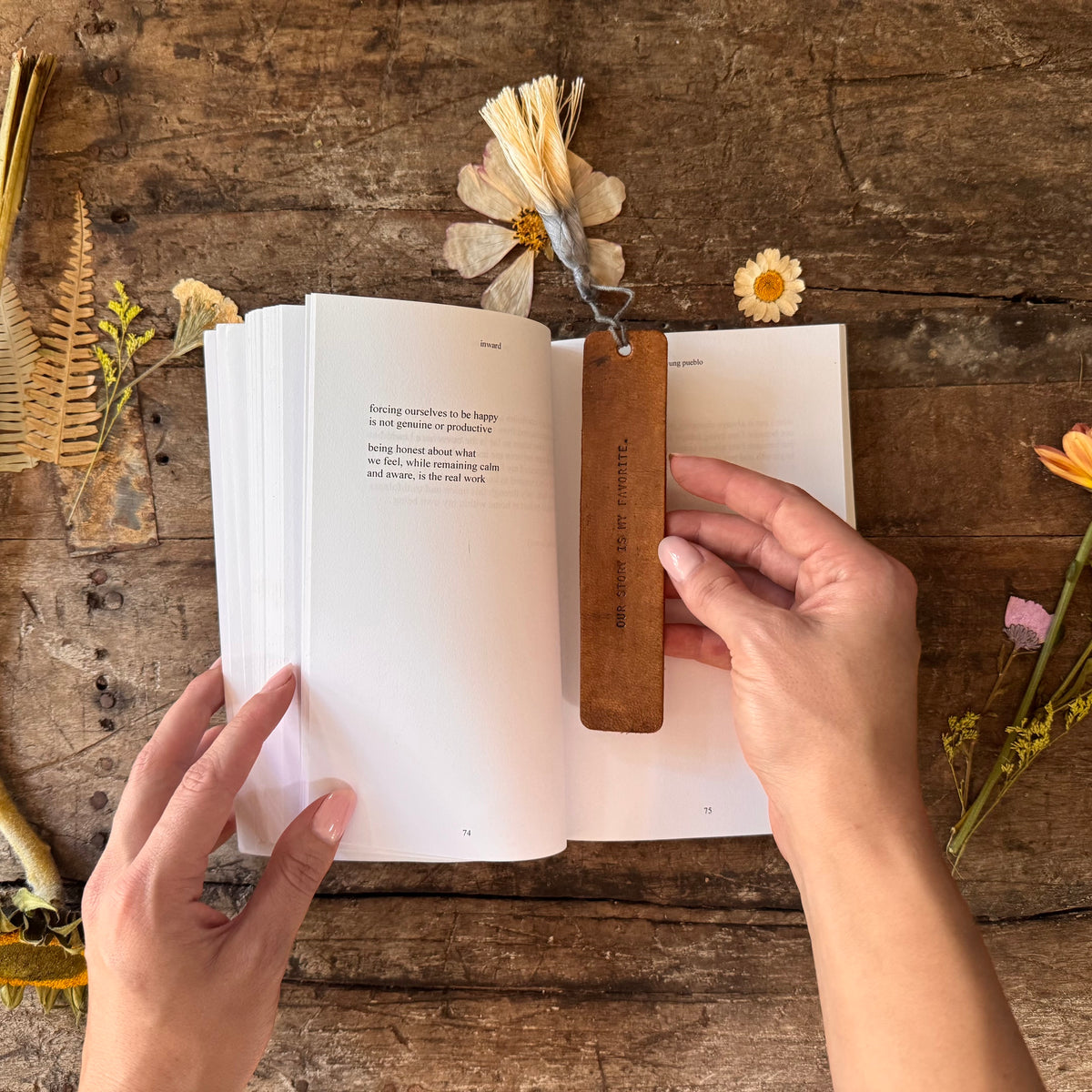 Our Story Is My Favorite Leather Bookmark