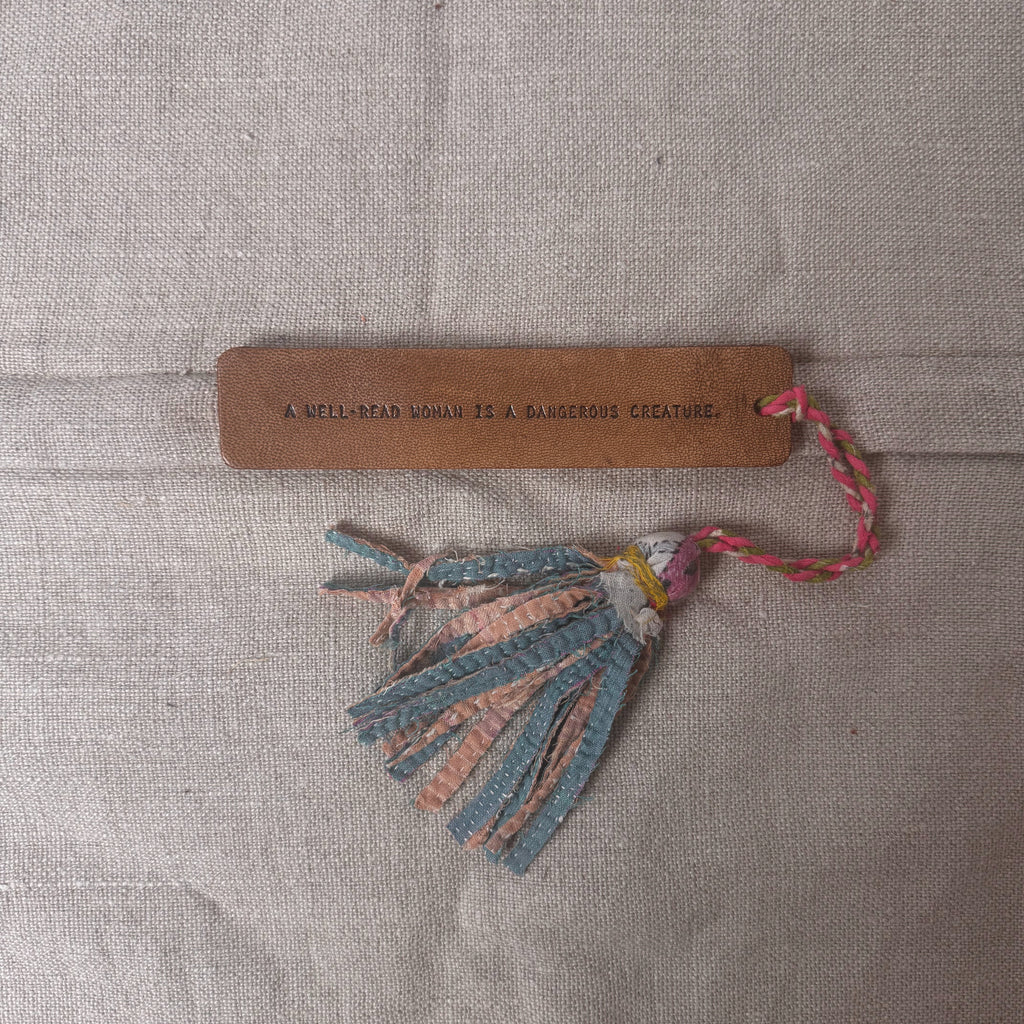 A Well-Read Woman Kantha Tassle Bookmark
