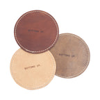Bottoms Up Leather Coaster in Brown - Set of 4
